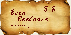Bela Bećković vizit kartica